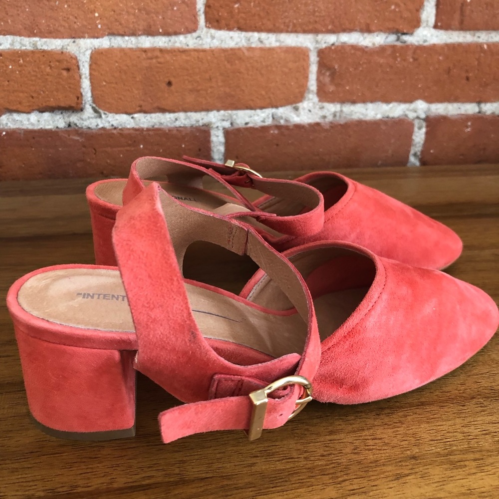 Intentionally Blank heels in red